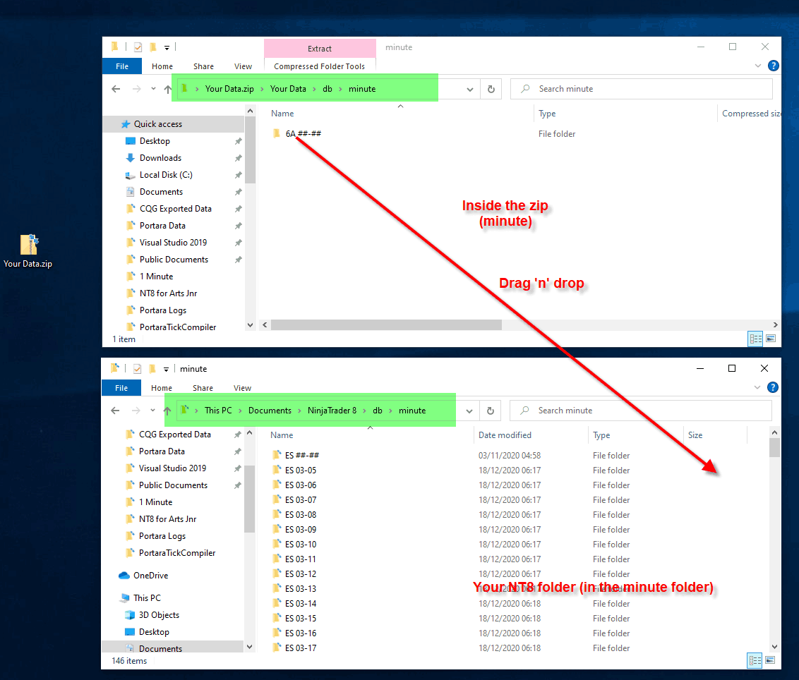 Minute Data Drag and Drop